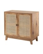 Aparador Alia de 2 puertas con toldo de ratán - L.80 cm