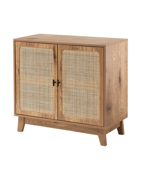2-türiges Sideboard Alia mit Rattangeflecht, L.80 cm