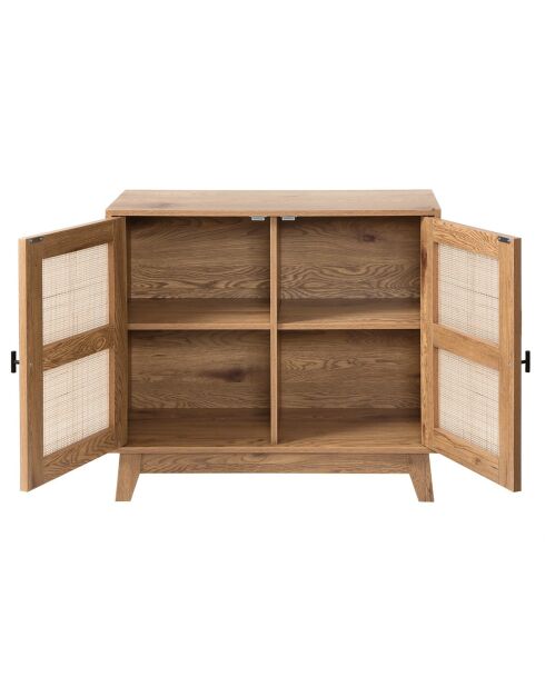 2-türiges Sideboard Alia mit Rattangeflecht, L.80 cm