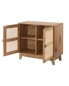 Aparador Alia de 2 puertas con toldo de ratán - L.80 cm