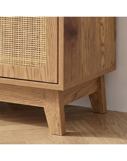 Aparador Alia de 2 puertas con toldo de ratán - L.80 cm