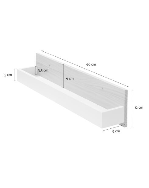 Étagère murale Eve pin massif - L.60 cm