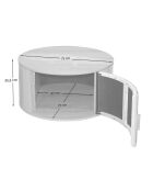 Tavolino rotondo Ernest con contenitore decorativo in legno chiaro - D.75 cm