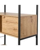 Bücherregal Lenny mit 3 Schiebetüren braun - H.196 cm