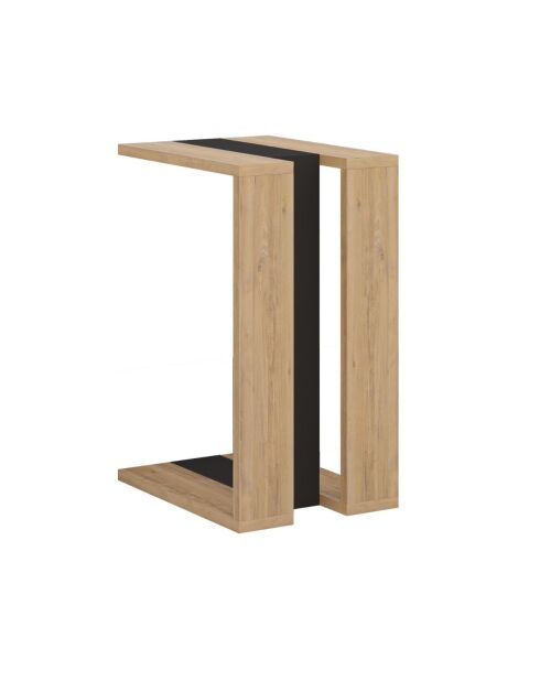 Bout de canapé Macha coloris bois clair et noir - H.57 cm