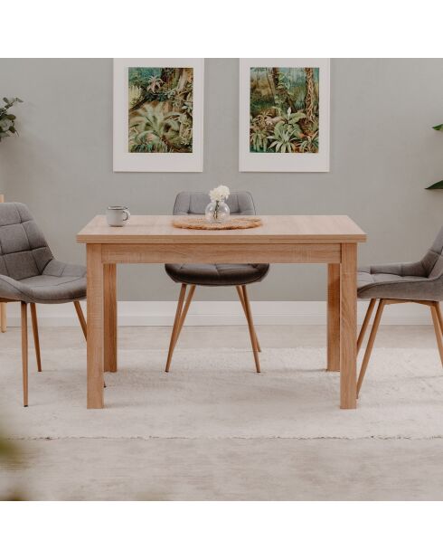 Table à manger Longford extensible décor chêne sonoma - L.120 à 200 cm