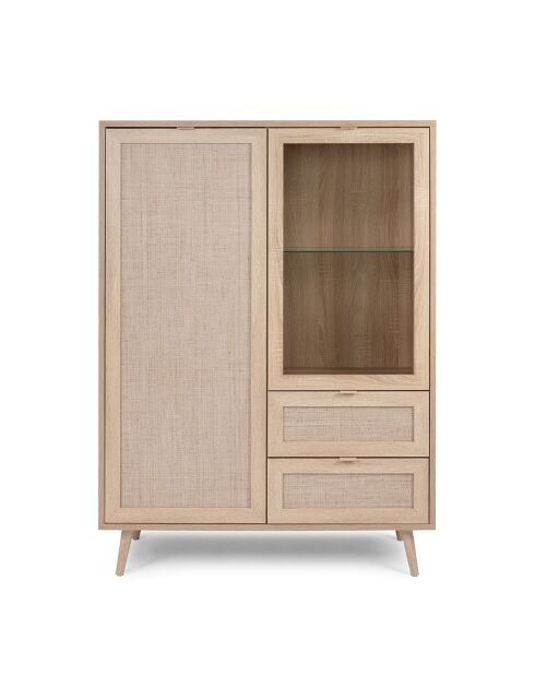 Comò Bali 2 ante e 2 cassetti con stampa in rattan - H.139 cm