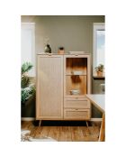 Comò Bali 2 ante e 2 cassetti con stampa in rattan - H.139 cm