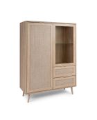 Comò Bali 2 ante e 2 cassetti con stampa in rattan - H.139 cm