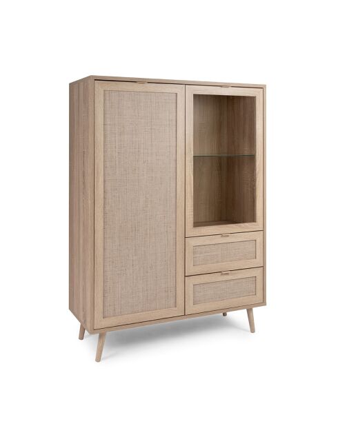 Comò Bali 2 ante e 2 cassetti con stampa in rattan - H.139 cm