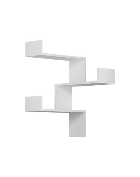 Étagère murale Luska d'angle 3 étagères blanche - H.90 cm