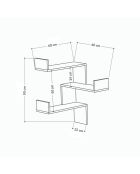 Étagère murale Luska d'angle 3 étagères blanche - H.90 cm