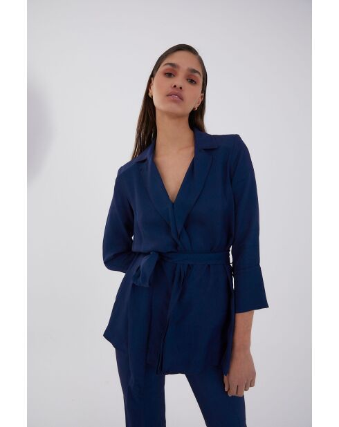Jcq Zigzag marineblauwe leeuwenjas