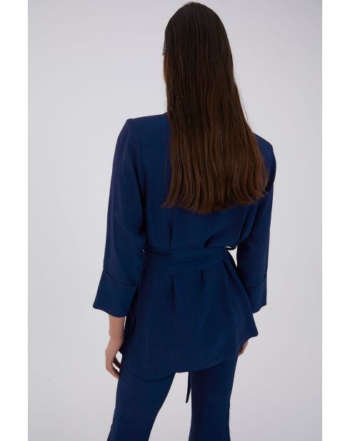 Jcq Zigzag marineblauwe leeuwenjas