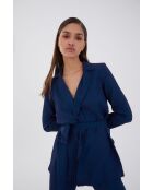 Jcq Zigzag marineblauwe leeuwenjas