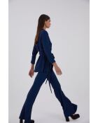 Jcq Zigzag marineblauwe leeuwenjas