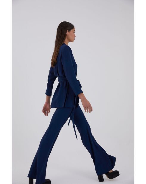 Jcq Zigzag marineblauwe leeuwenjas