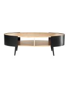 Tavolino ovale Eklo con fianchi in metallo nero - L.120 cm
