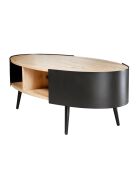 Tavolino ovale Eklo con fianchi in metallo nero - L.120 cm