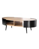 Tavolino ovale Eklo con fianchi in metallo nero - L.120 cm
