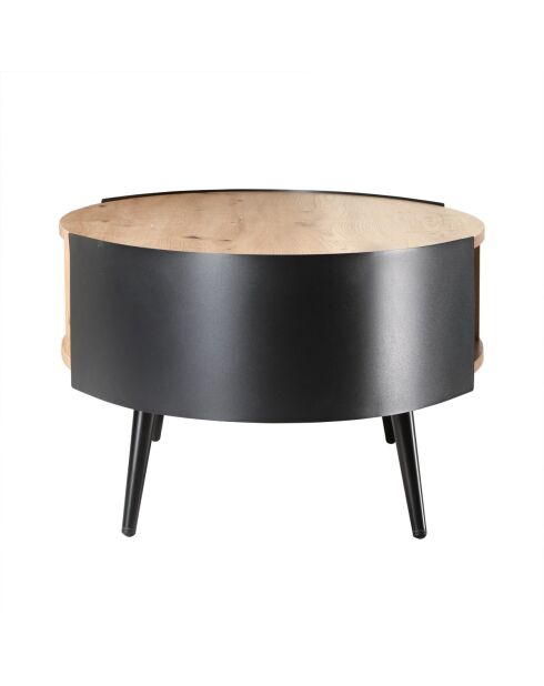 Tavolino ovale Eklo con fianchi in metallo nero - L.120 cm