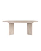 Table à manger Lou extensible ovale beige - L.160 à 200 cm