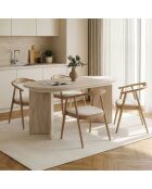 Table à manger Lou extensible ovale beige - L.160 à 200 cm