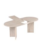 Table à manger Lou extensible ovale beige - L.160 à 200 cm
