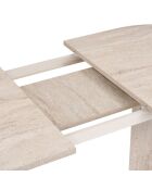Table à manger Lou extensible ovale beige - L.160 à 200 cm