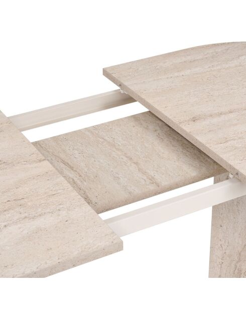 Table à manger Lou extensible ovale beige - L.160 à 200 cm