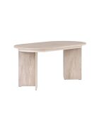 Table à manger Lou extensible ovale beige - L.160 à 200 cm