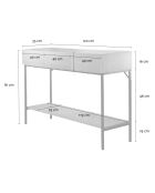 Console Tessa 3 tiroirs avec 1 tablette décor bois et métal - L.120 cm