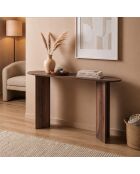 Sira Konsole mit zwei Beinen mit braunem Holzdekor - L.150 cm