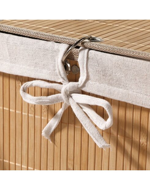 Panier à linge Ysa d'angle en bambou - H.60 cm