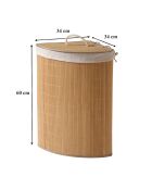 Cesto de ropa de esquina de bambú Ysa - H.60 cm