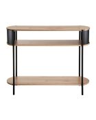 Consolle Eklo a 3 ripiani con fianchi in metallo nero - L.100 cm