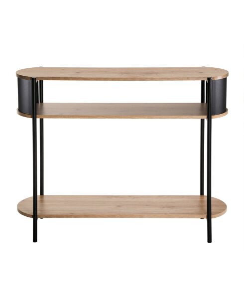 Console Eklo 3 niveaux avec flancs en métal noir - L.100 cm