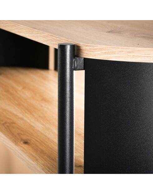 Console Eklo 3 niveaux avec flancs en métal noir - L.100 cm