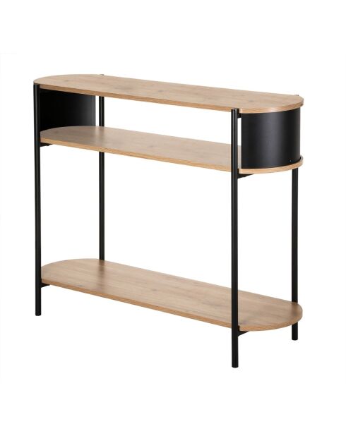 Console Eklo 3 niveaux avec flancs en métal noir - L.100 cm
