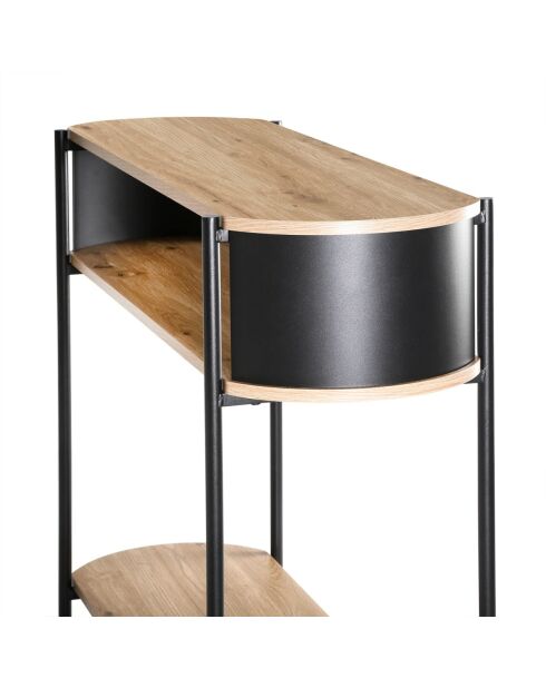 Console Eklo 3 niveaux avec flancs en métal noir - L.100 cm