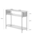 Consolle Eklo a 3 ripiani con fianchi in metallo nero - L.100 cm