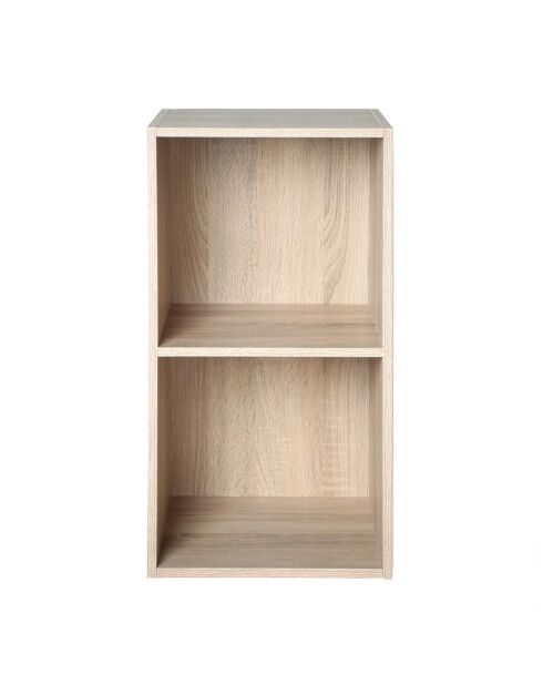 Mobile Compo a 2 vani con decoro in legno chiaro - H.61,3 cm