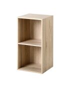 Mobile Compo a 2 vani con decoro in legno chiaro - H.61,3 cm