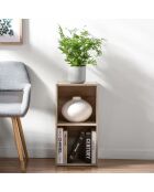 Mobile Compo a 2 vani con decoro in legno chiaro - H.61,3 cm