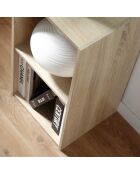 Mobile Compo a 2 vani con decoro in legno chiaro - H.61,3 cm