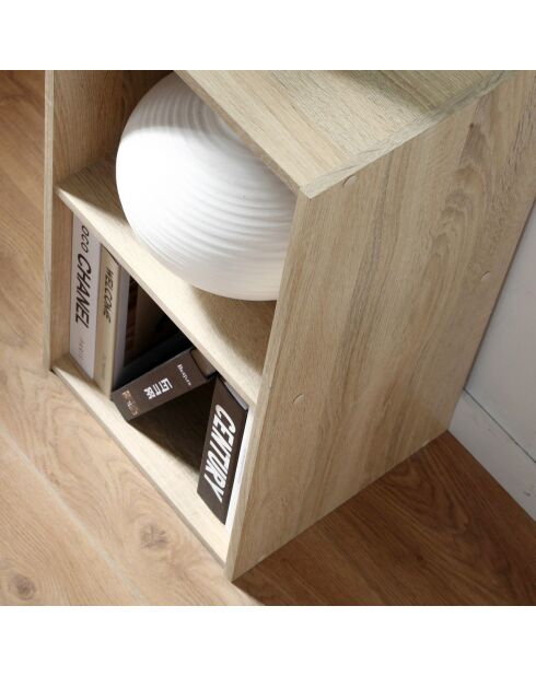 Mobile Compo a 2 vani con decoro in legno chiaro - H.61,3 cm