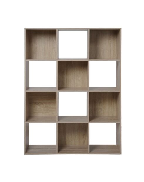 Estante de almacenamiento Compo con 12 compartimentos, decoración de madera clara, L.93 cm