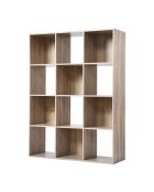 Estante de almacenamiento Compo con 12 compartimentos, decoración de madera clara, L.93 cm