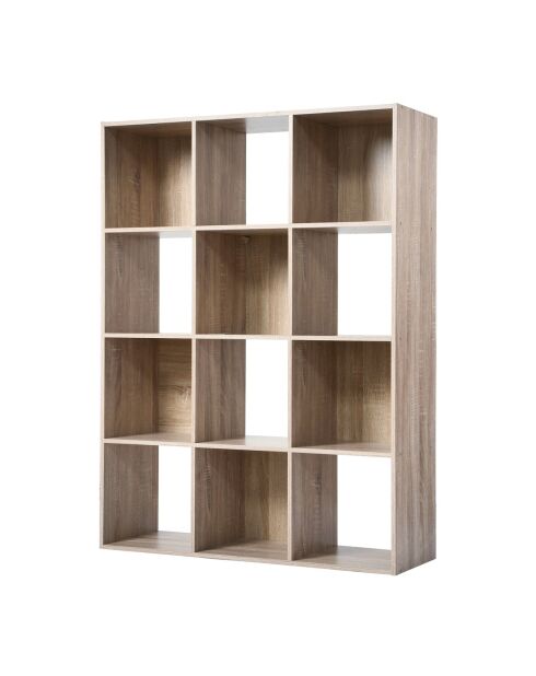 Estante de almacenamiento Compo con 12 compartimentos, decoración de madera clara, L.93 cm