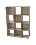 Estante de almacenamiento Compo con 12 compartimentos, decoración de madera clara, L.93 cm